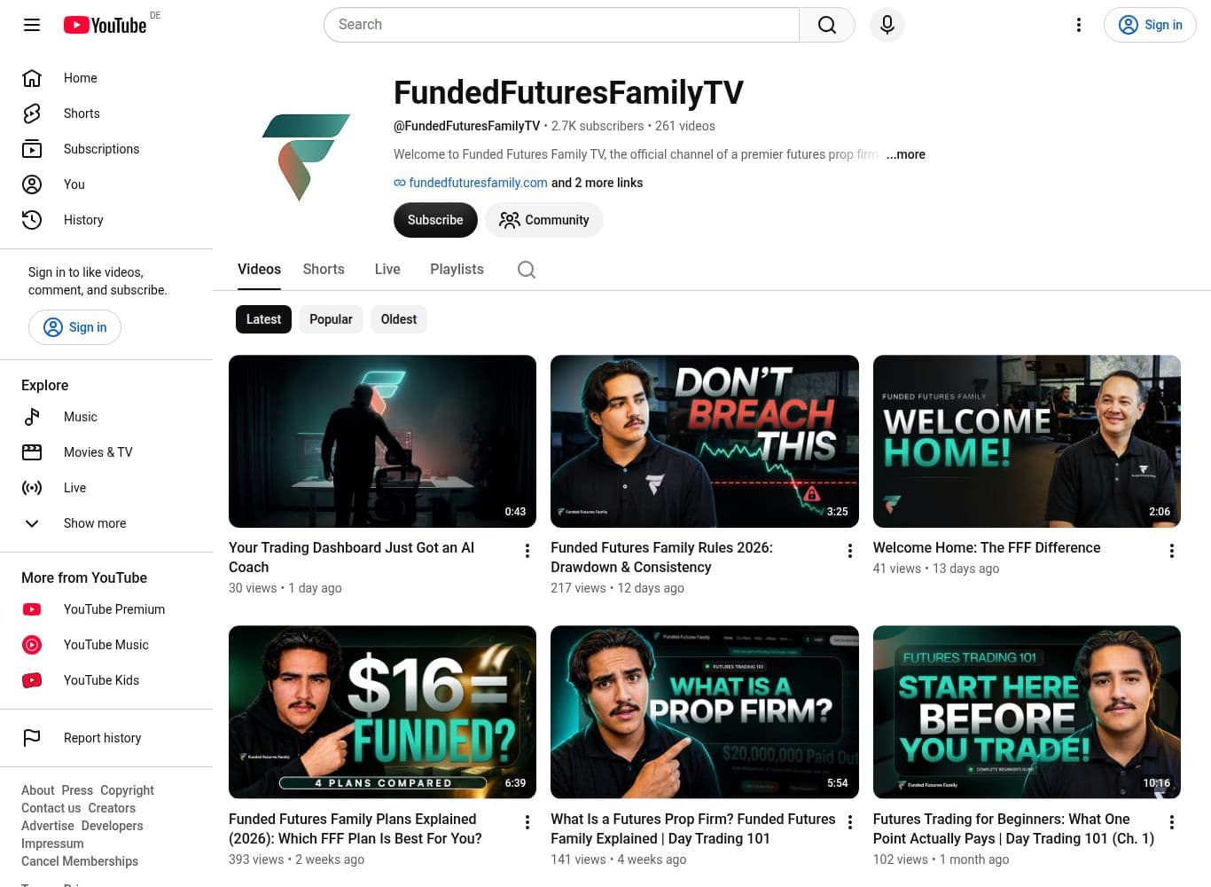 Official youtube profile