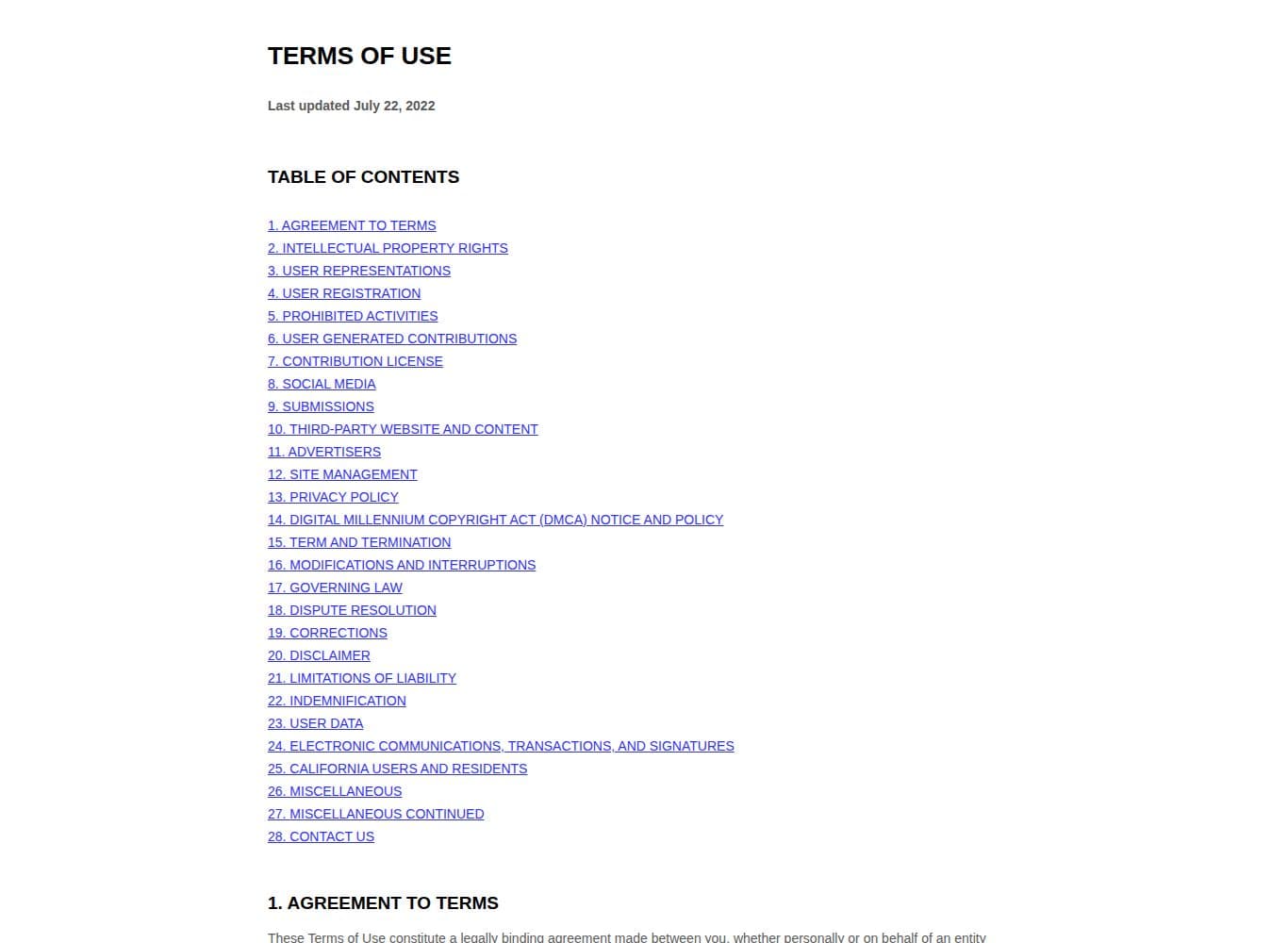 Terms of Use naming Funded Futures Network LLC, disclosing the simulated environment and reserving the right to close any account for any reason