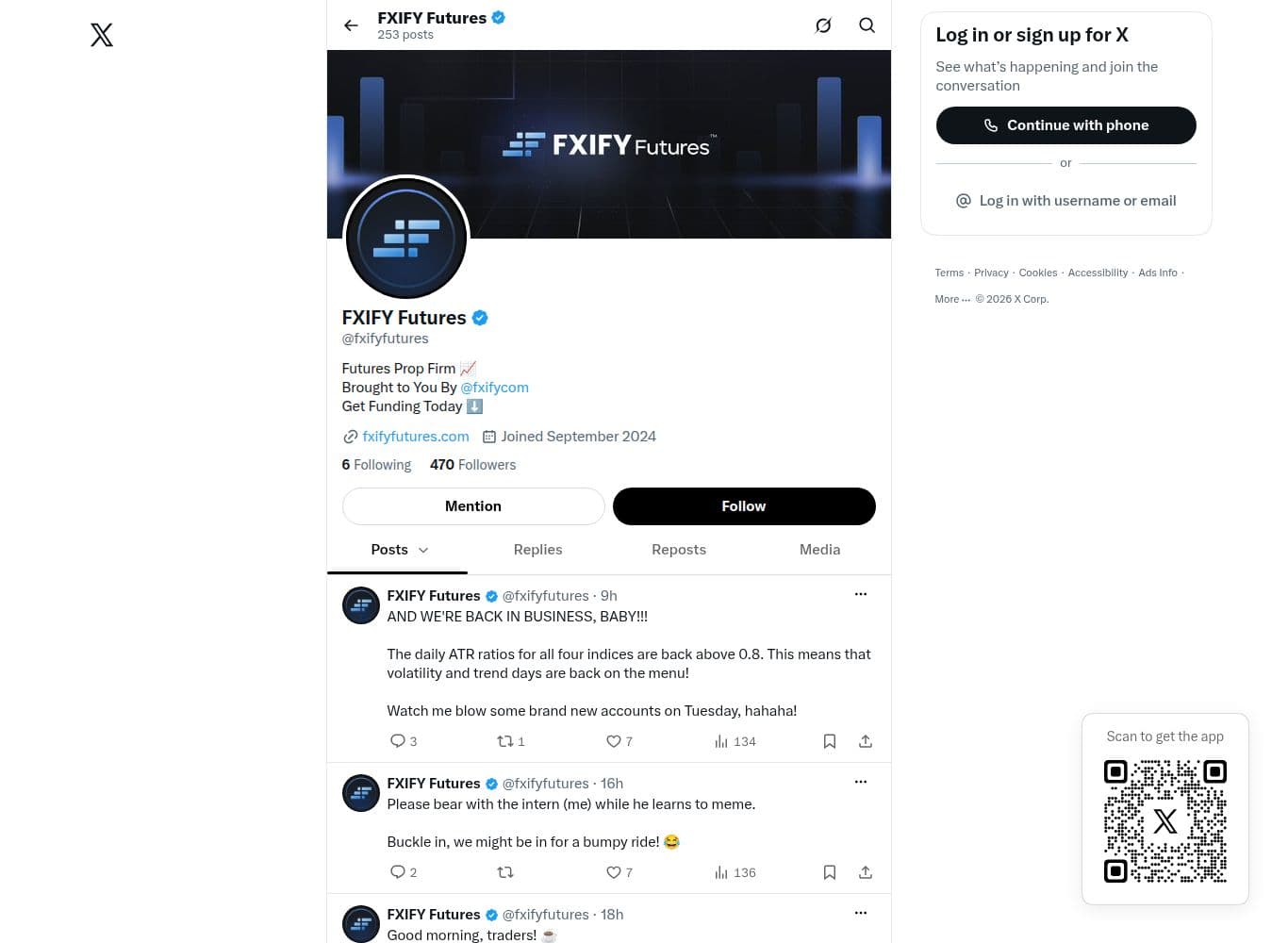 Official FXIFY Futures account on X