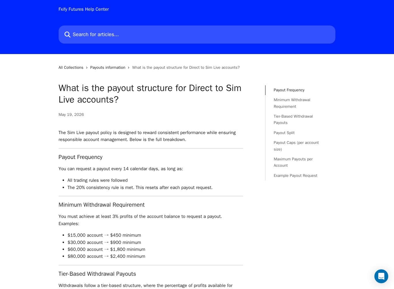 Direct to Sim Live payout structure showing the 90% split and the tiered withdrawal percentages