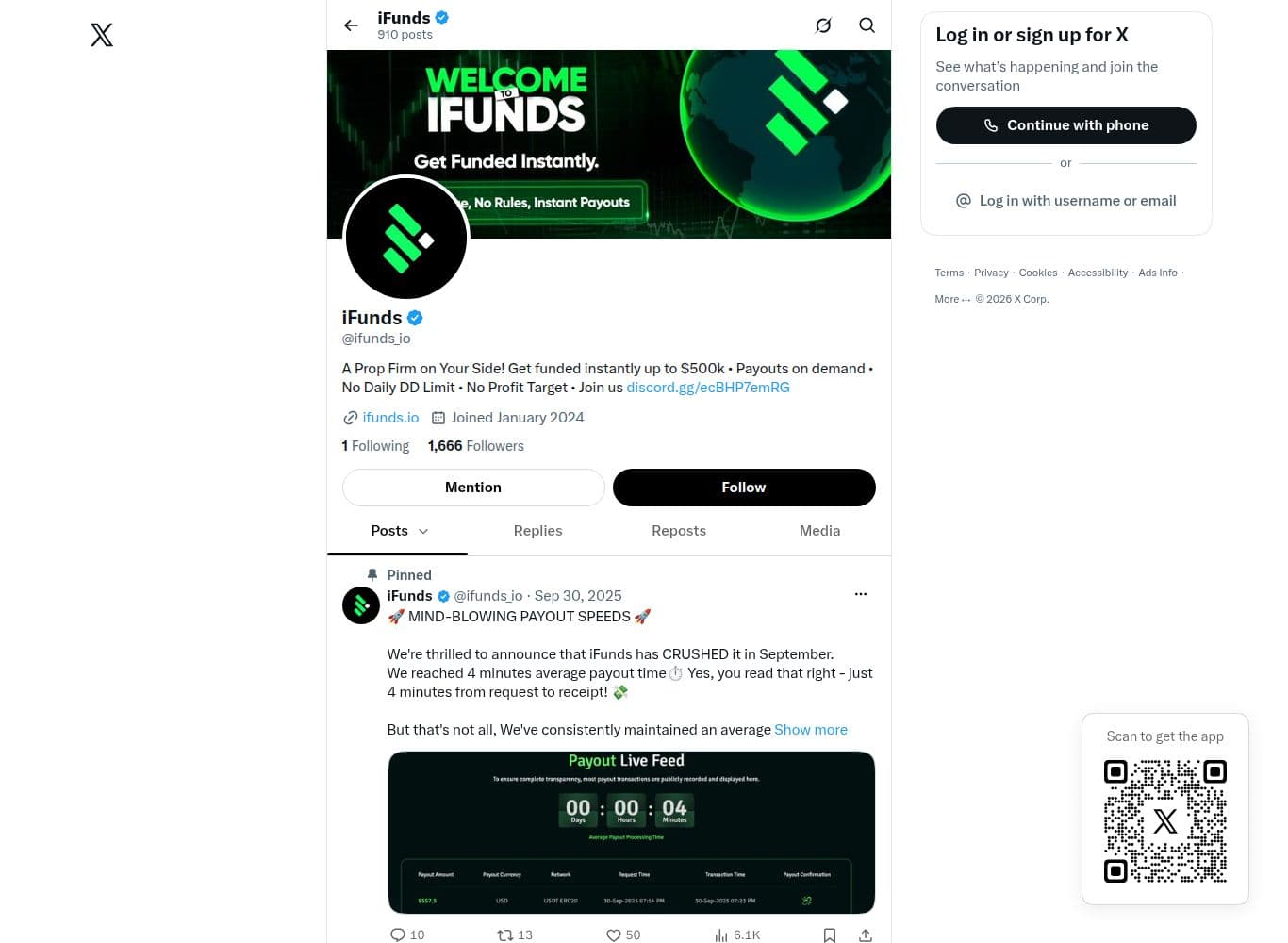 Official iFunds account on X