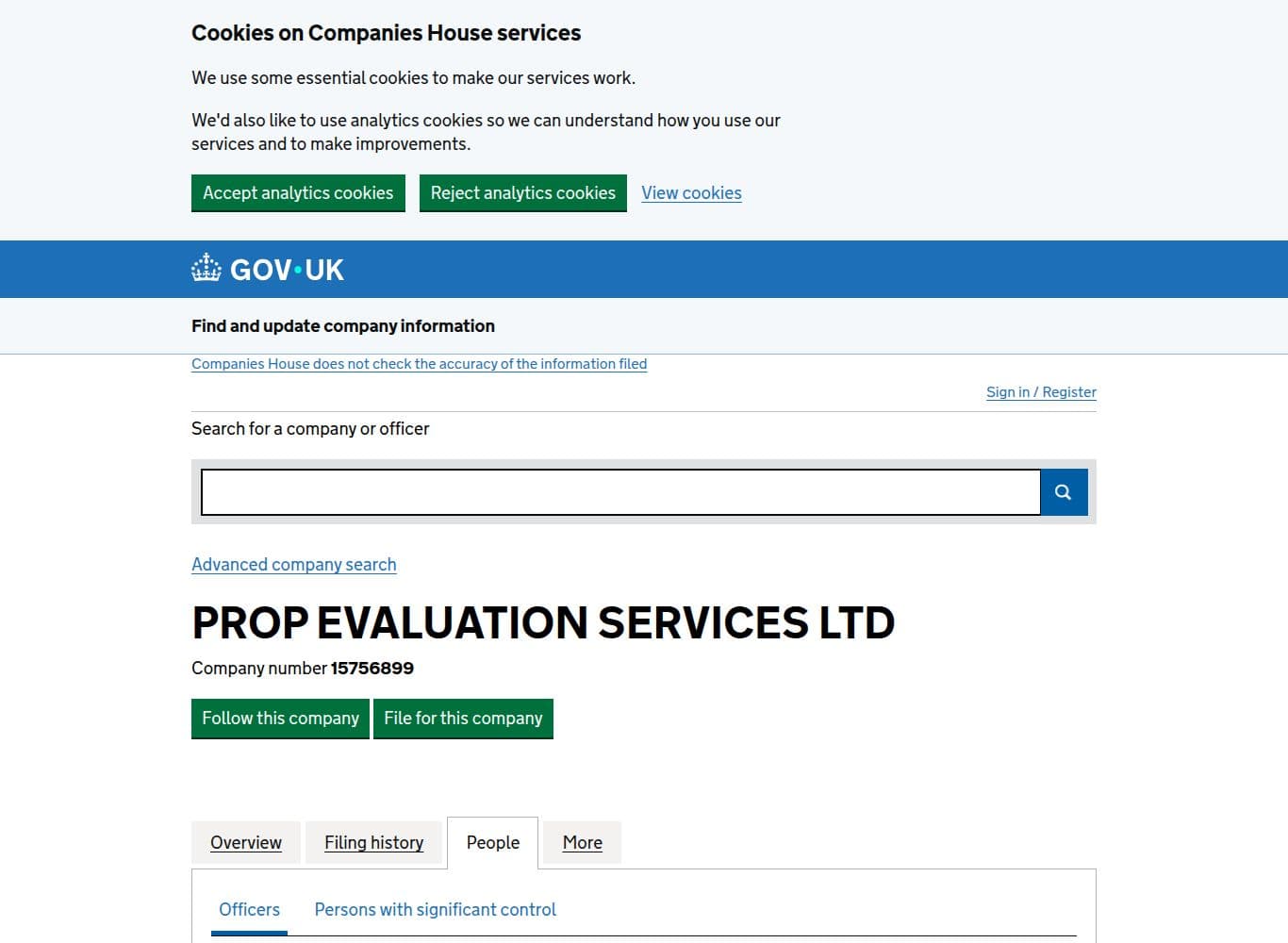 Companies House officers list showing the founding director resigned in October 2025 and a new sole director appointed