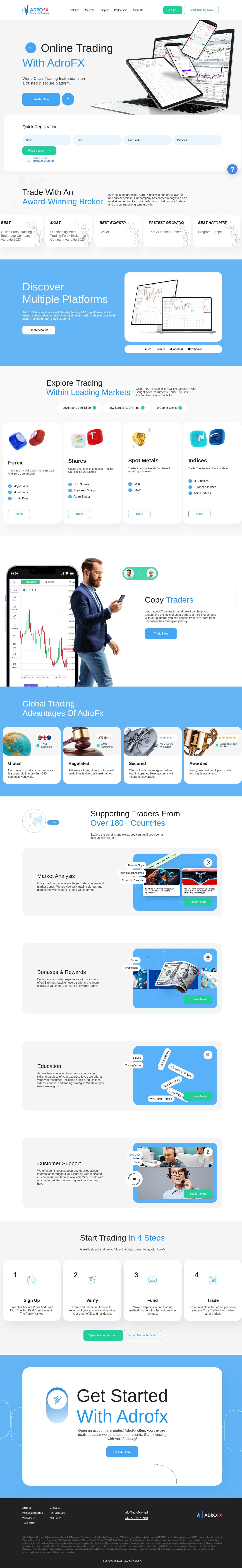 Homepage of adrofx.com as we captured it