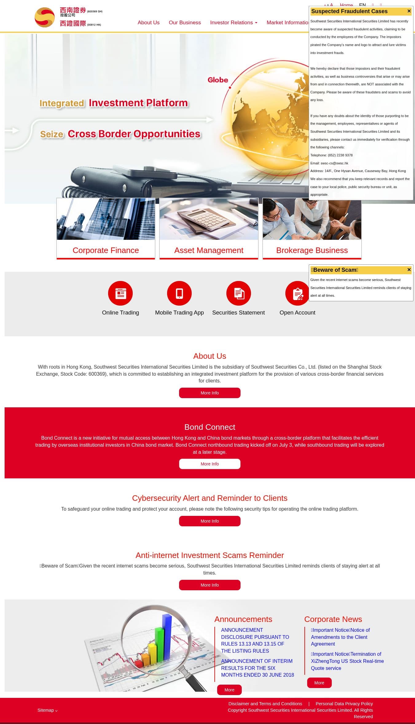 Homepage of swsc.hk as we captured it