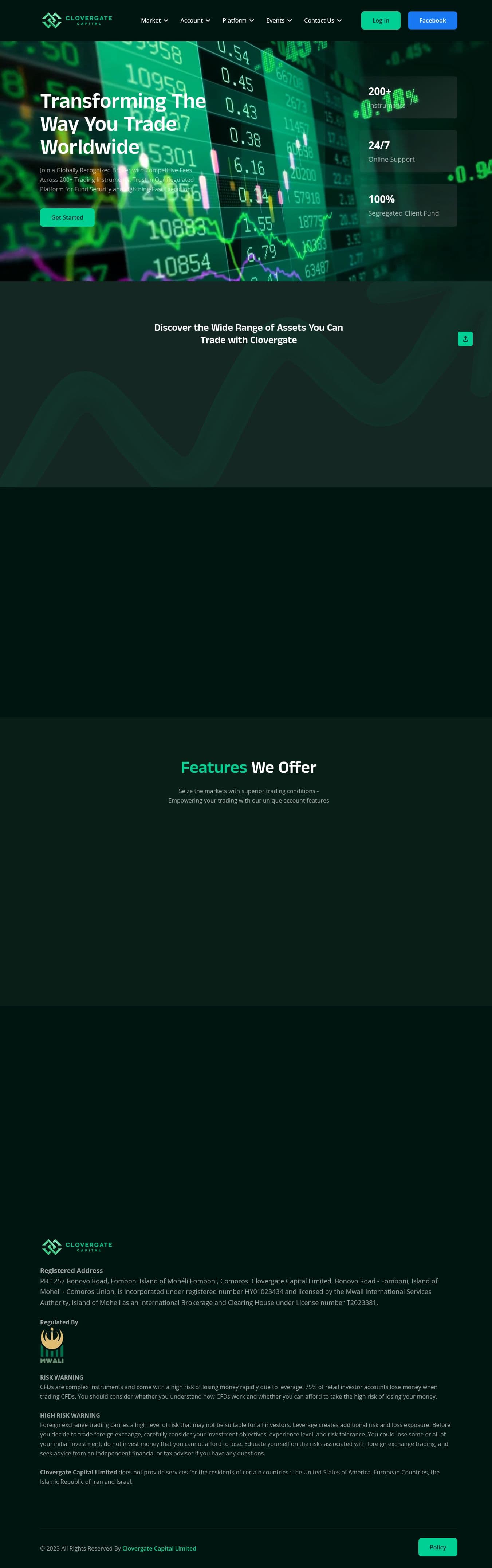 Homepage of clovergatecapital.com as we captured it
