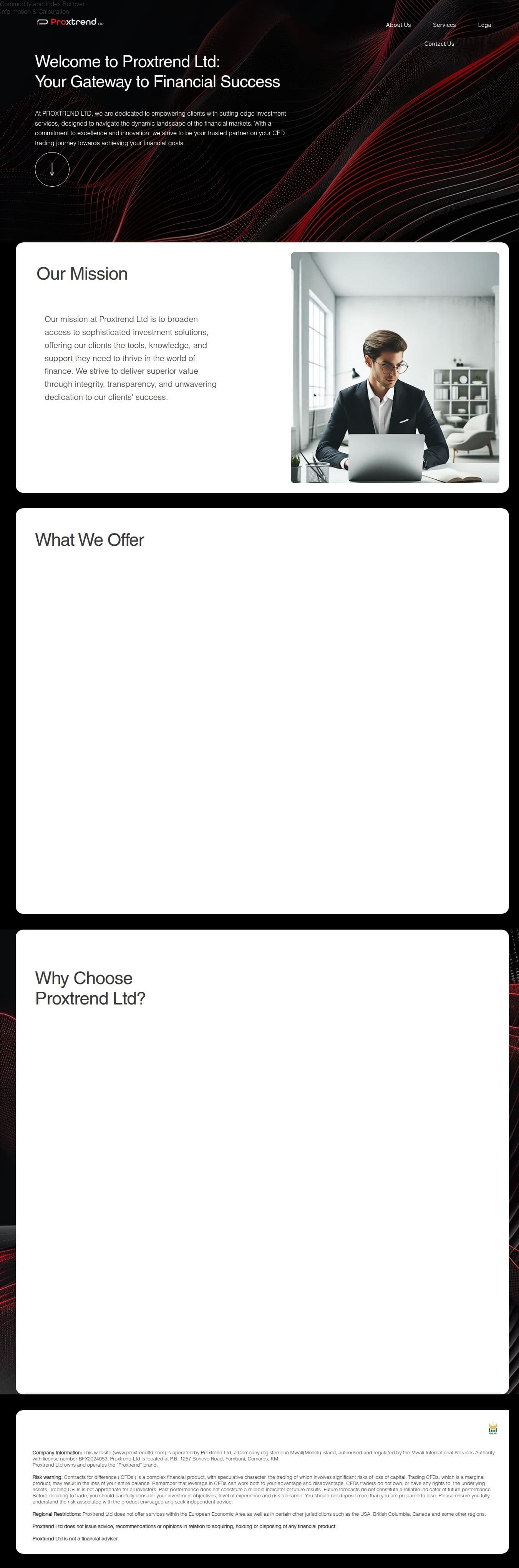 Homepage of proxtrendltd.com as we captured it