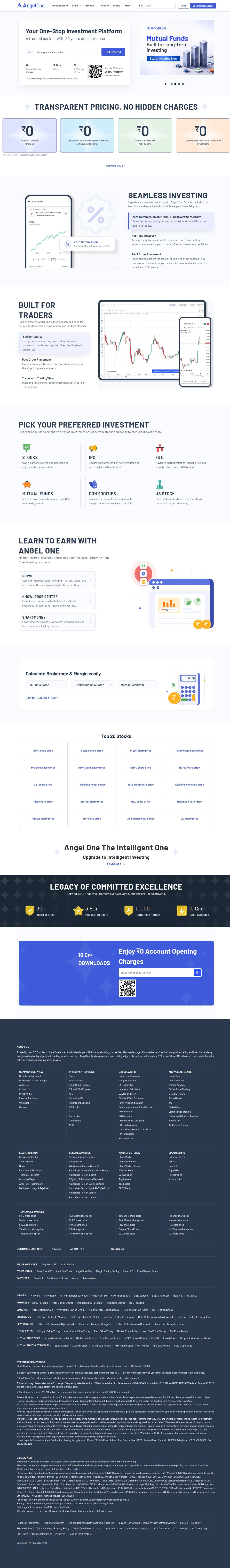 Homepage of angelone.in as we captured it