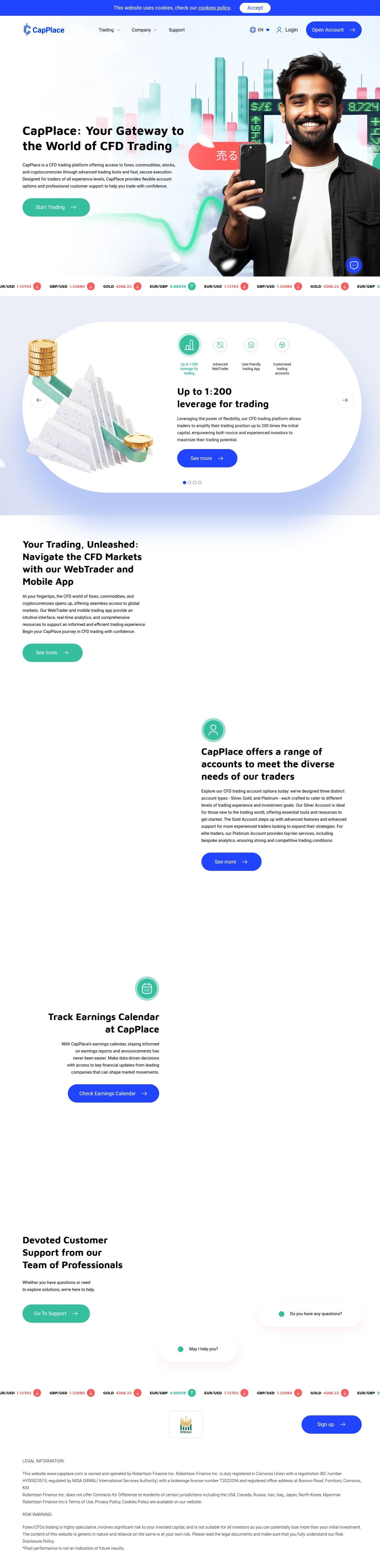 Homepage of robertsonfinanceinc.com as we captured it