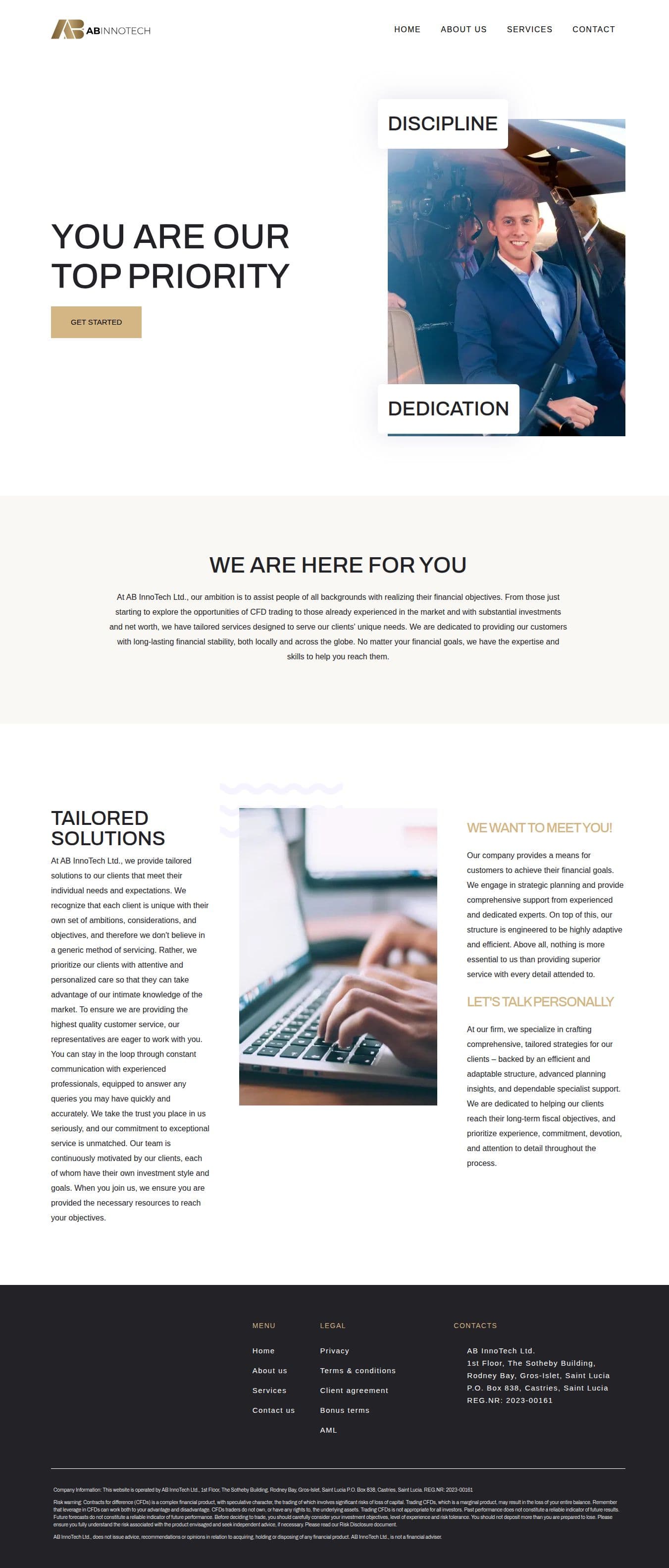 Homepage of abinnotech.net as we captured it