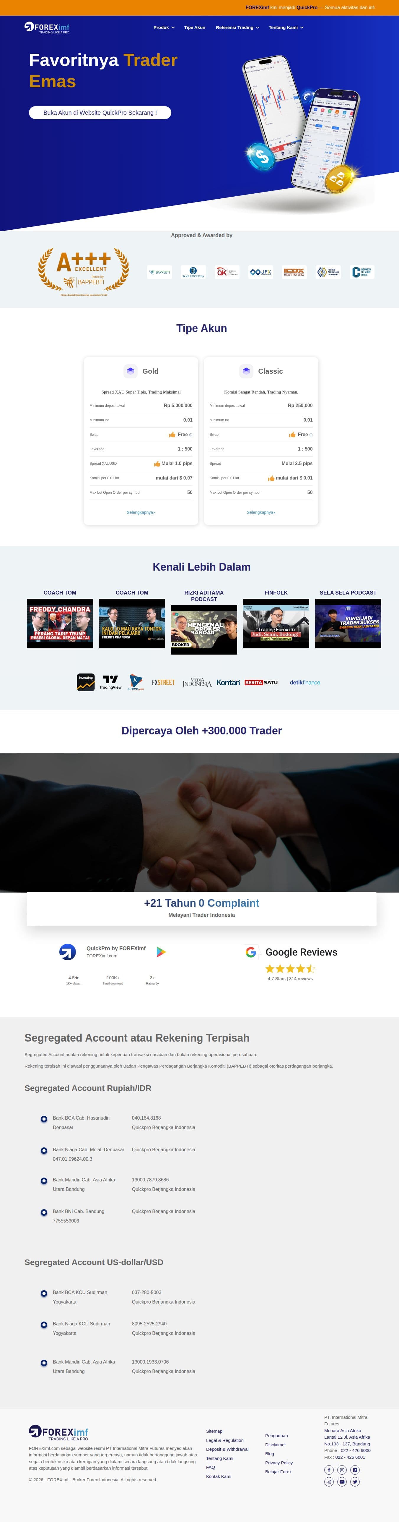 Homepage of foreximf.com as we captured it