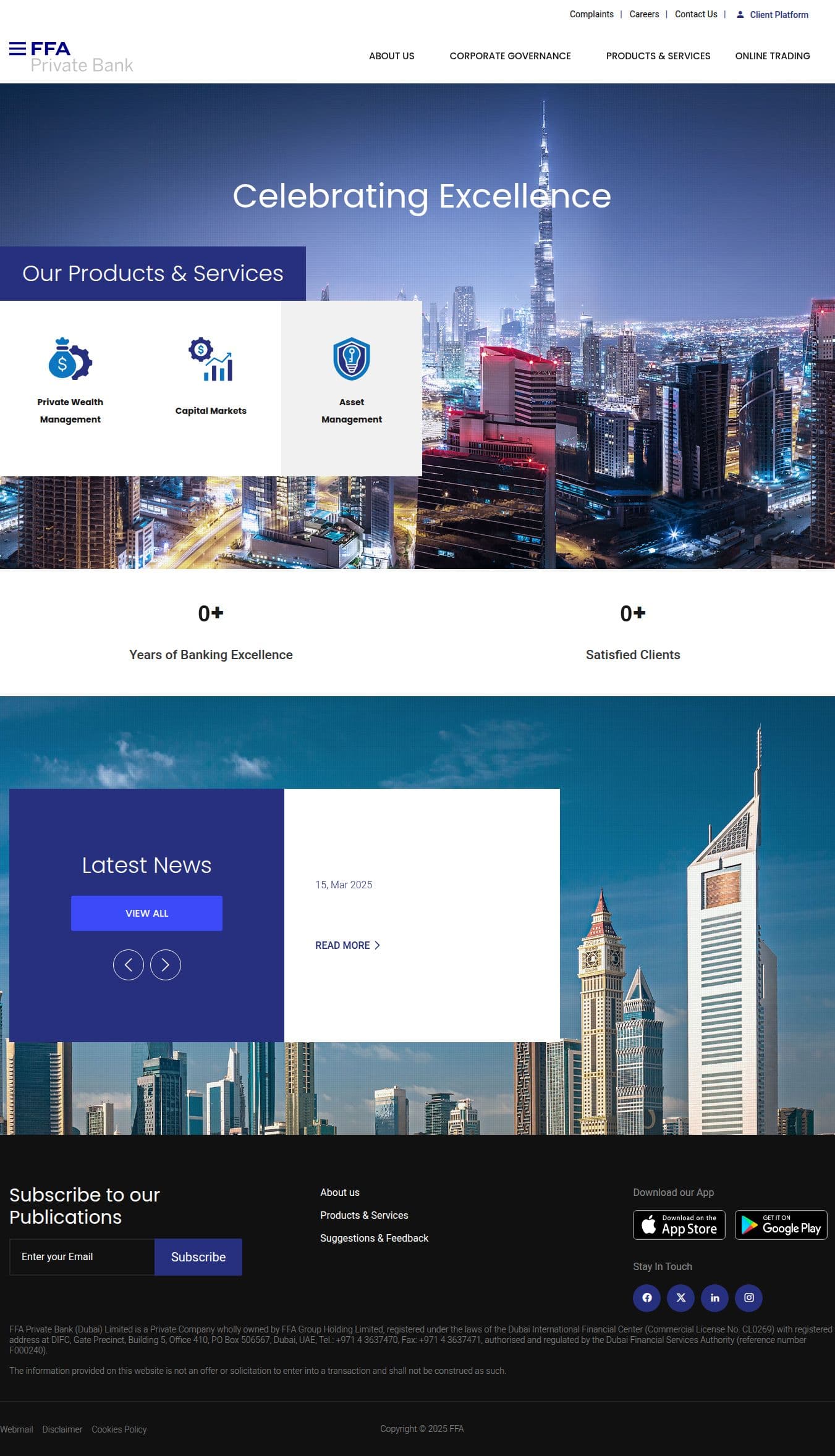 Homepage of ffaprivatebank.com as we captured it