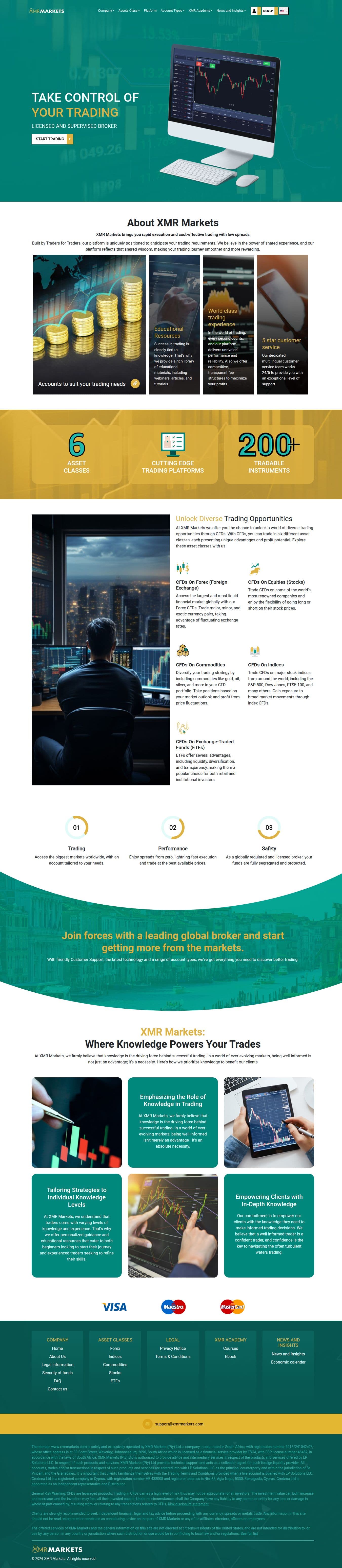 Homepage of xmrmarkets.com as we captured it
