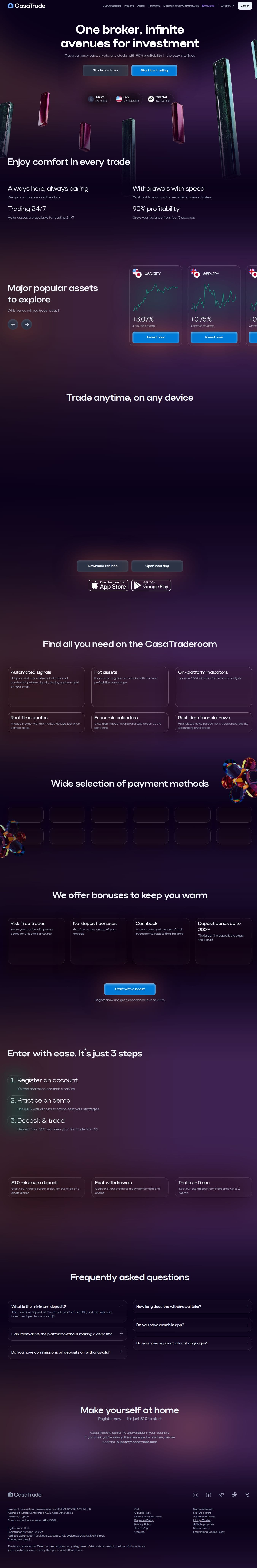 Homepage of casatrade.com as we captured it