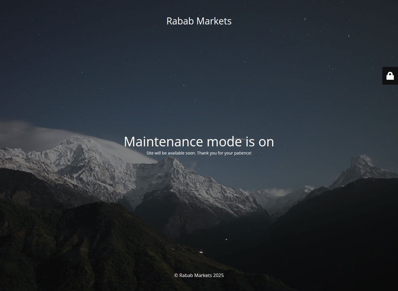 Homepage of rababmarkets.com as we captured it