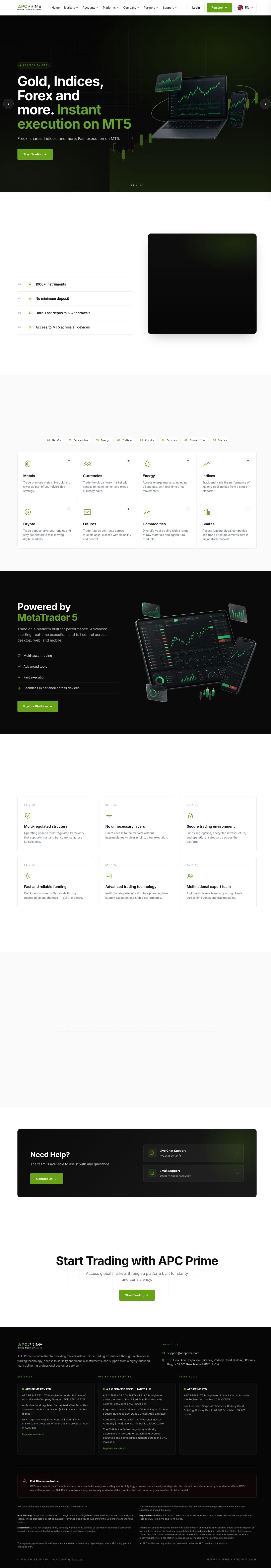 Homepage of apcprime.com as we captured it