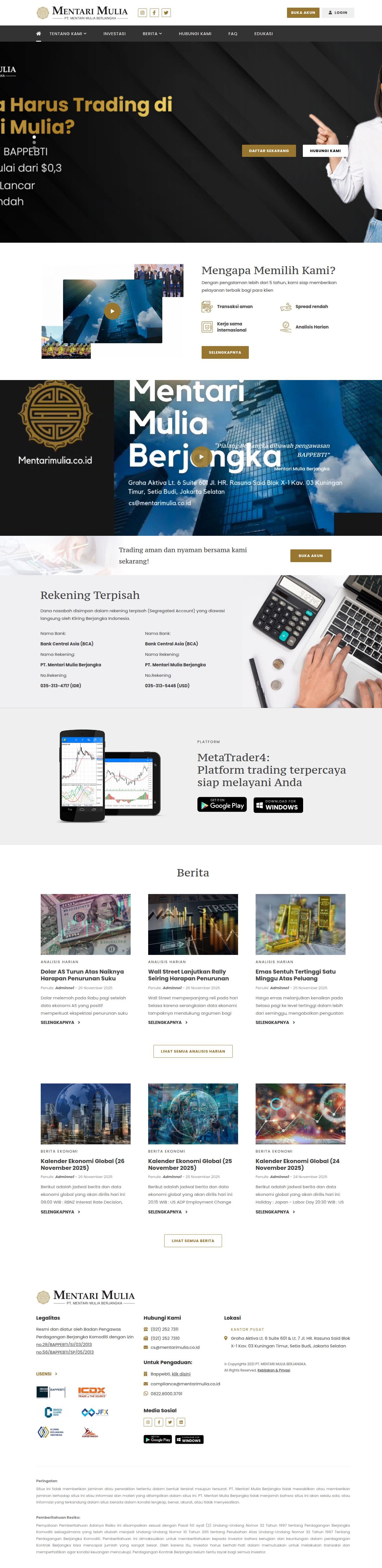 Homepage of mentarimulia.co.id as we captured it
