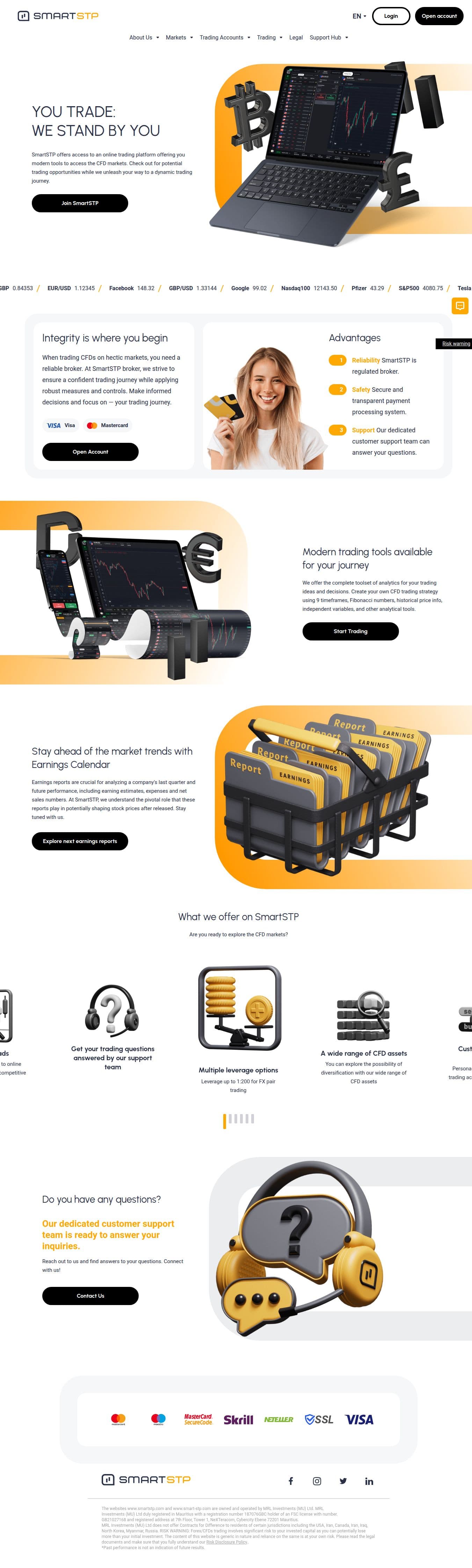 Homepage of smartstp.com as we captured it