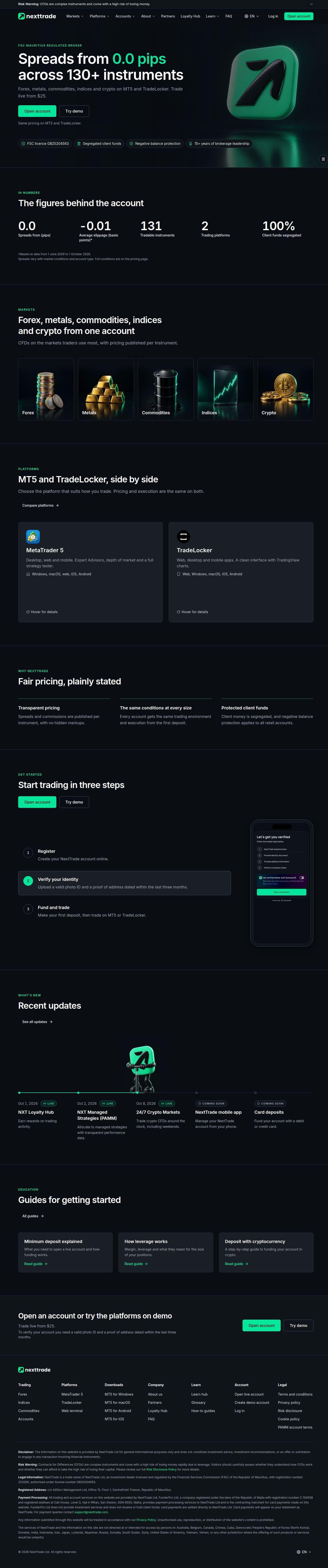 Homepage of nexttrade.com as we captured it