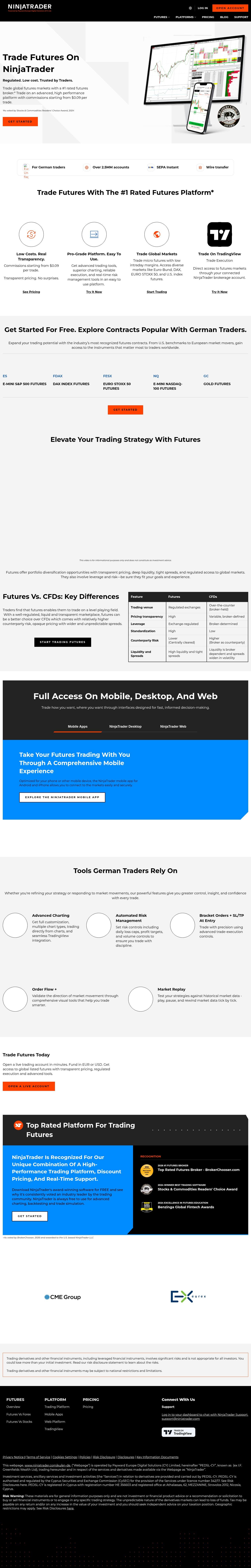 Homepage of ninjatrader.com as we captured it