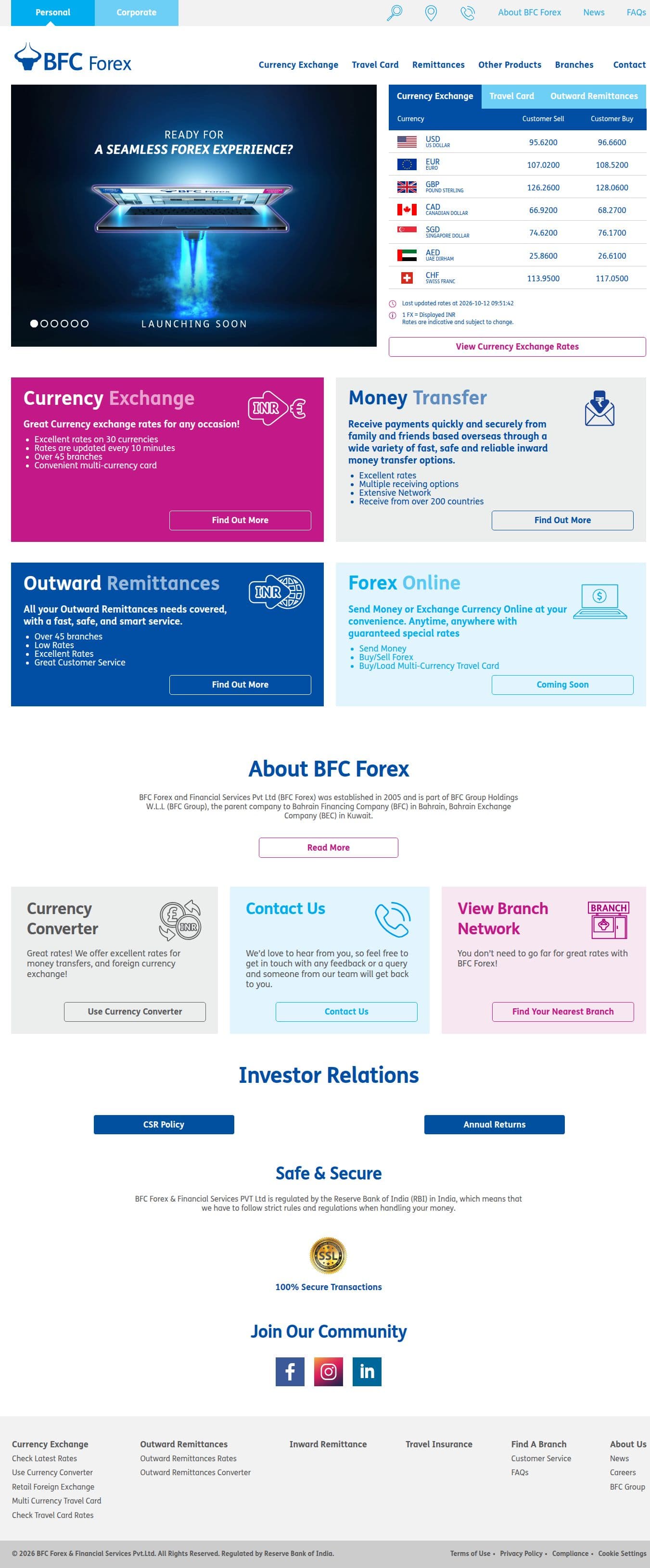 Homepage of bfcforex.com as we captured it