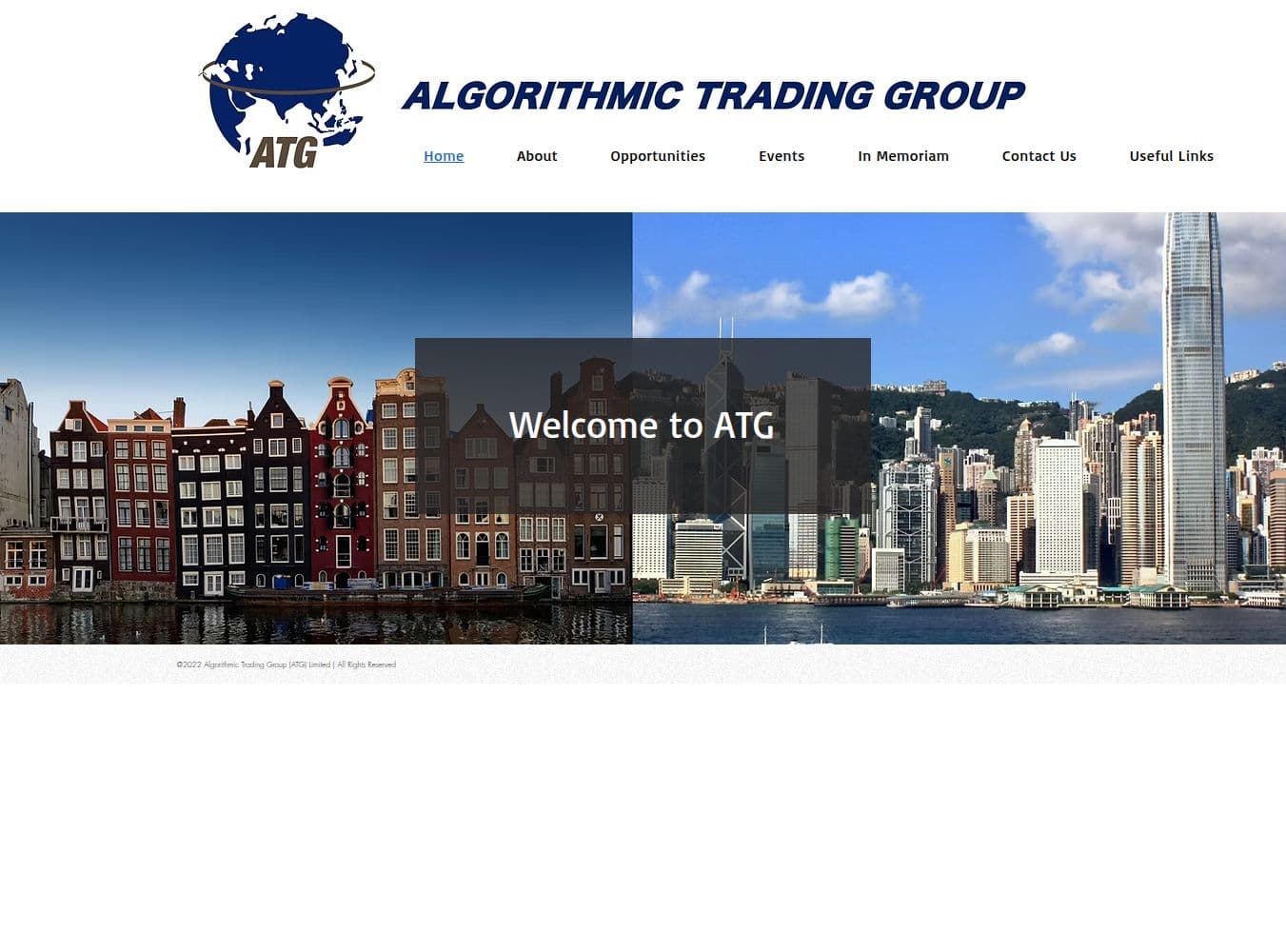 Homepage of algorithmictradinggroup.com as we captured it