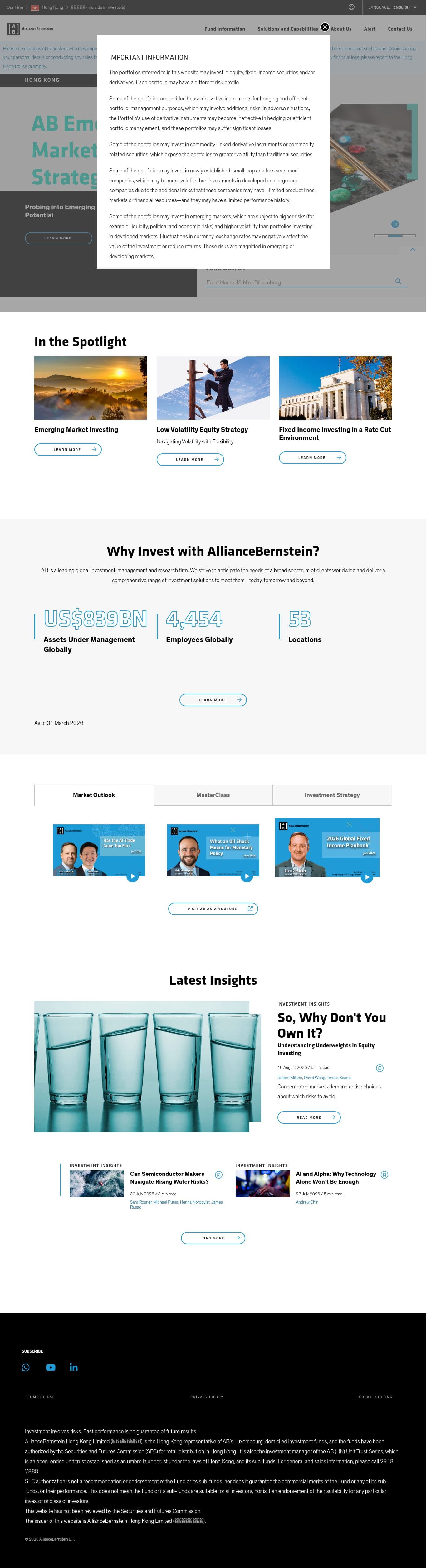 Homepage of alliancebernstein.com as we captured it