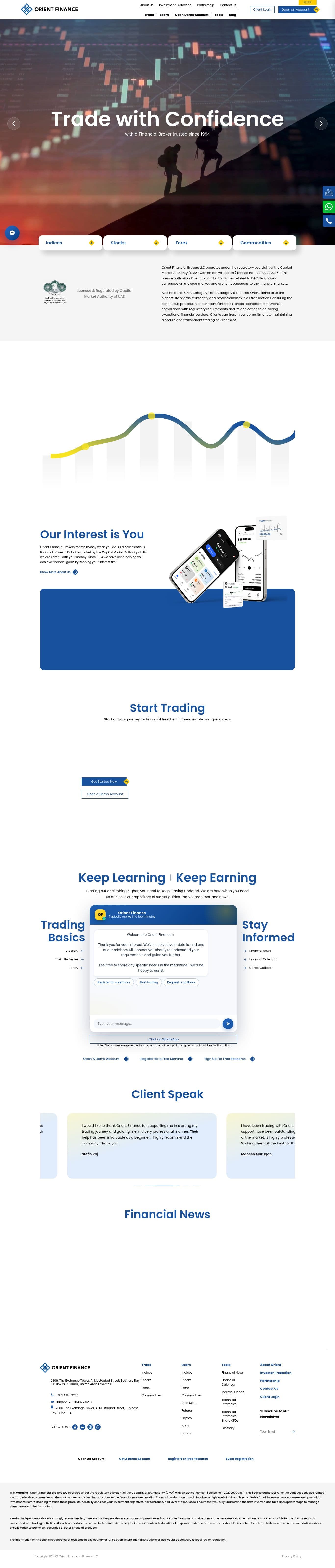 Homepage of orientfinance.com as we captured it
