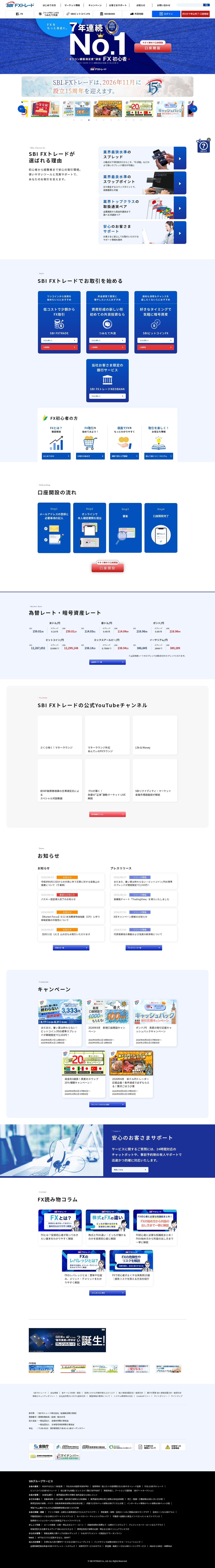 Homepage of sbifxt.co.jp as we captured it