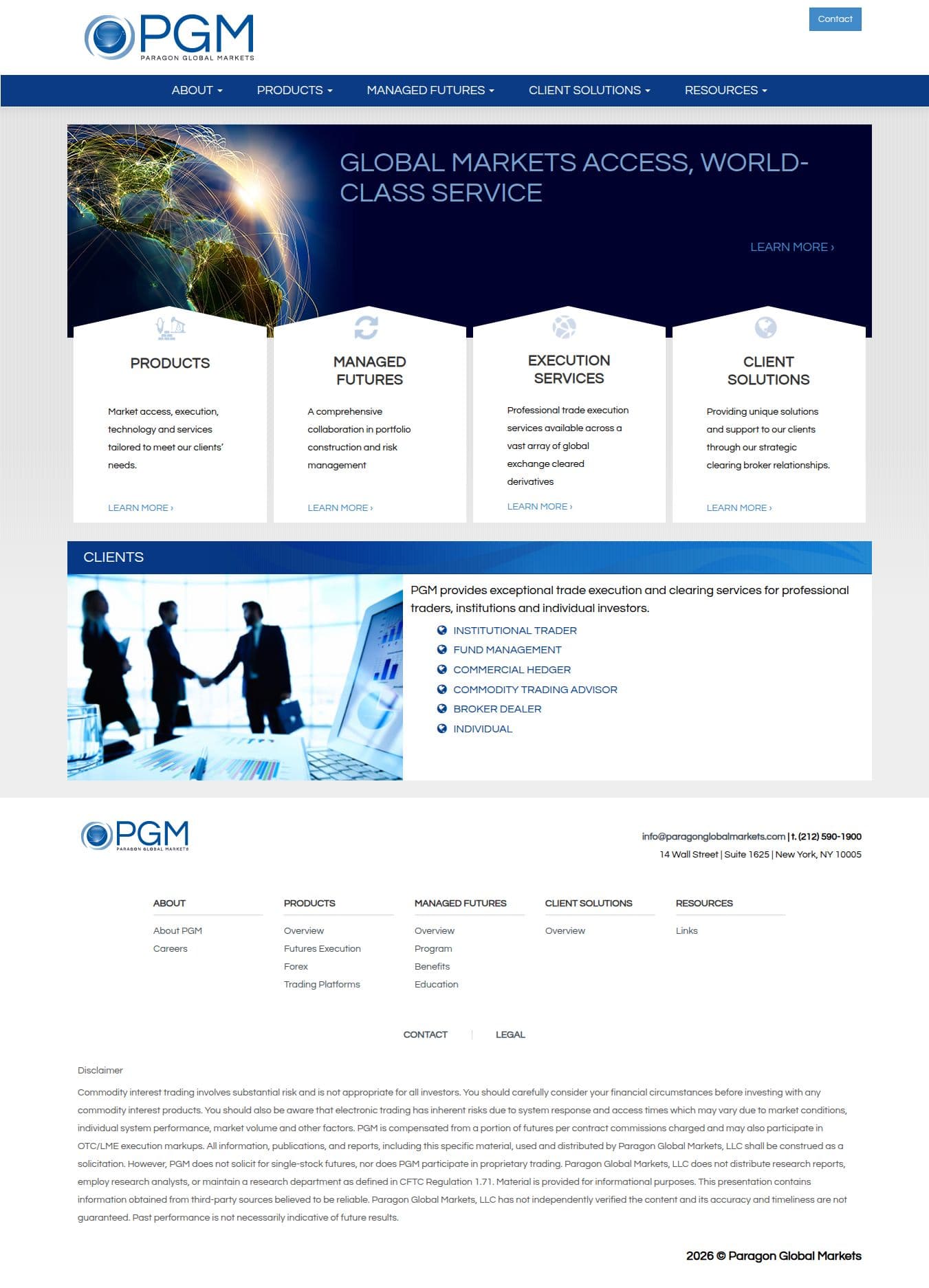 Homepage of paragonglobalmarkets.com as we captured it