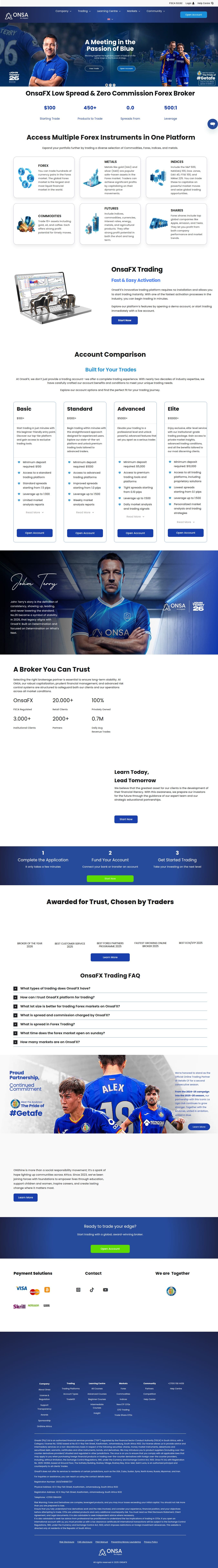 Homepage of onsafx.com as we captured it