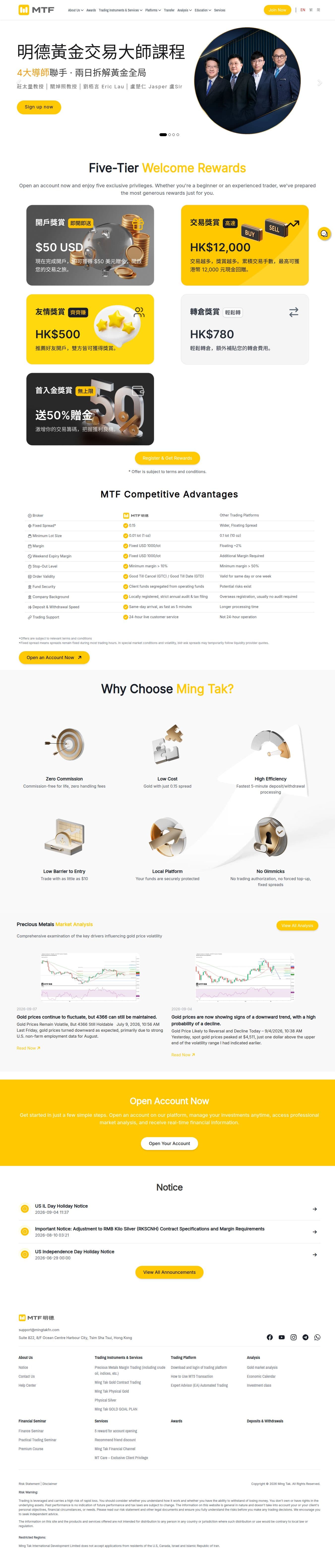 Homepage of mingtakfn.com as we captured it