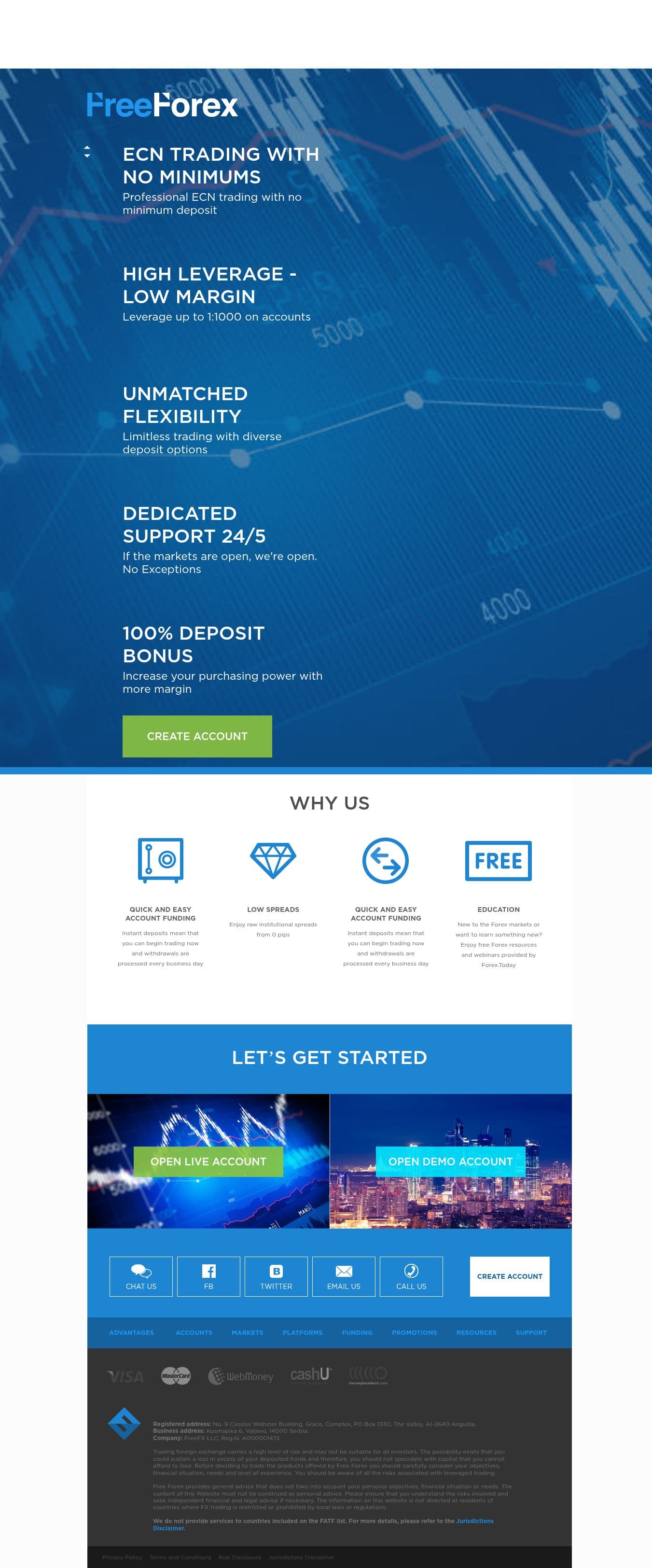 Homepage of freefx.com as we captured it