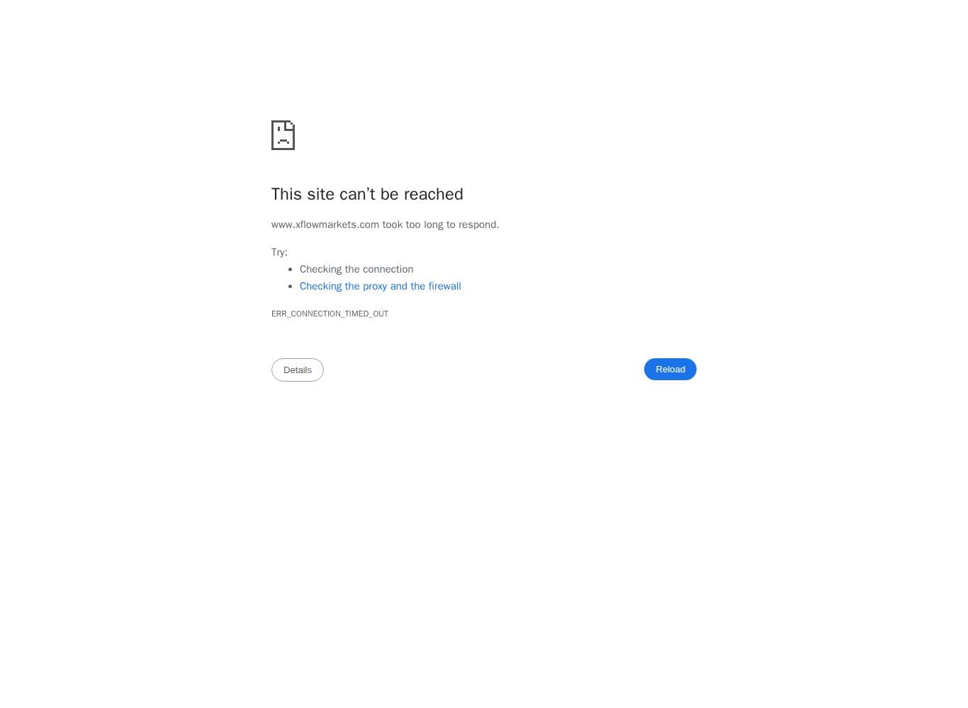 Homepage of xflowmarkets.com as we captured it