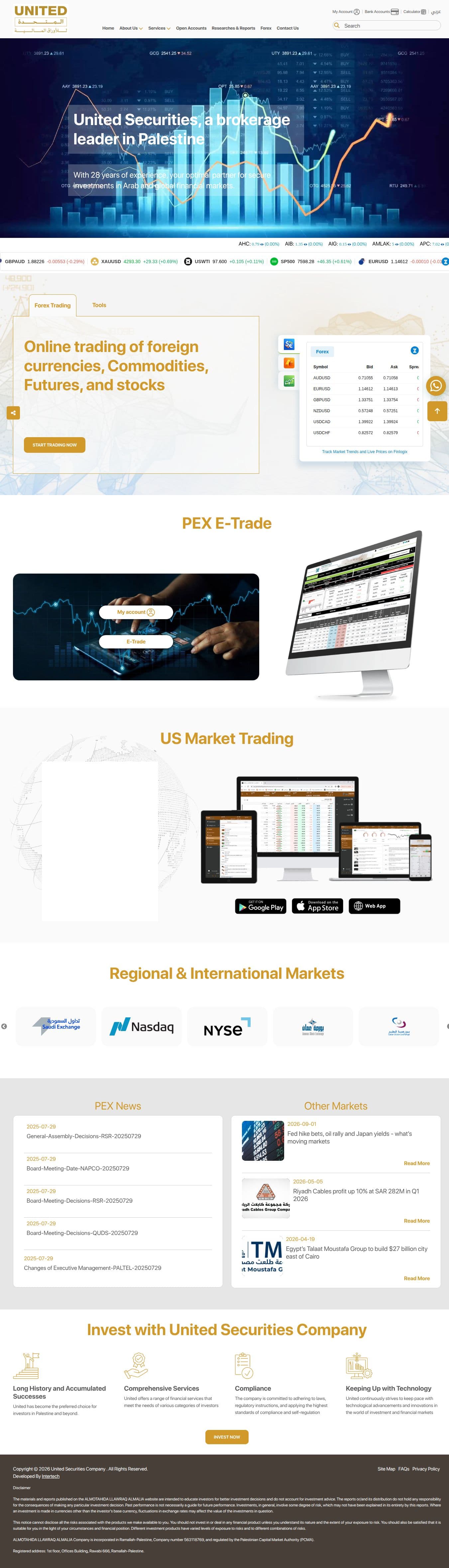 Homepage of unitedco.ps as we captured it