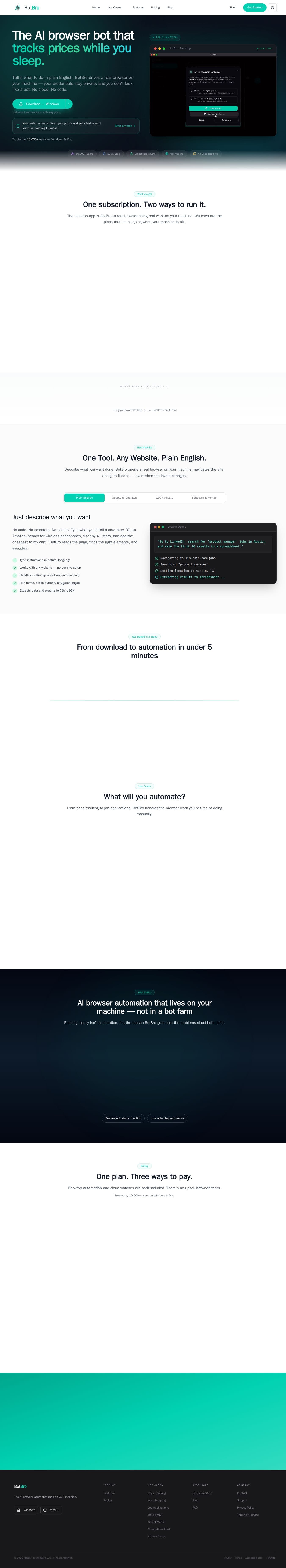 Homepage of botbro.io as we captured it
