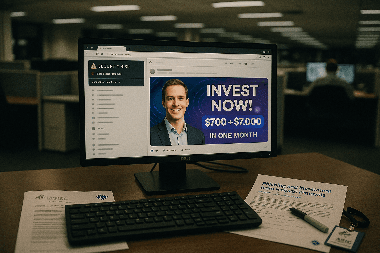 ASIC warns on AI-driven investment scams as website takedowns surge